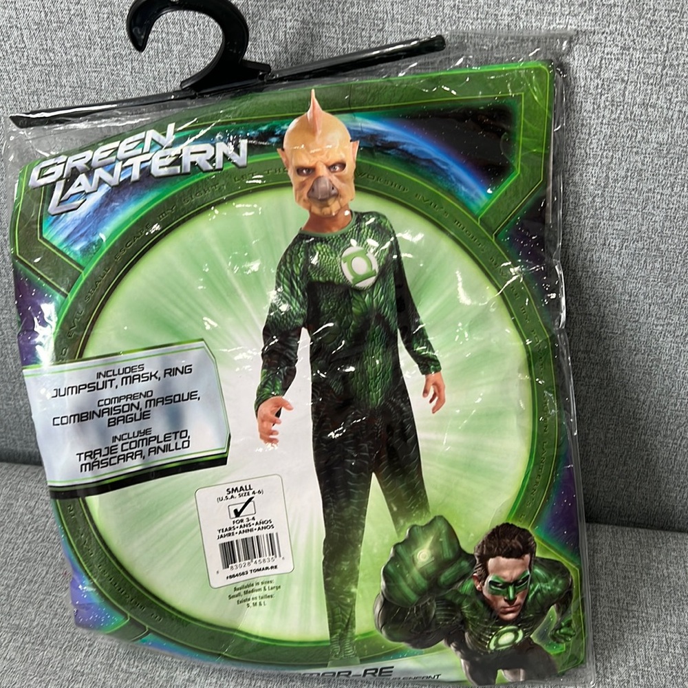 Green Lantern Tomar Re Halloween Costume Size Small 4-6 ages 3-4 New